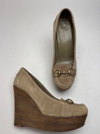 Vintage Gucci Suede Horsebit pumps EU37,5 grey