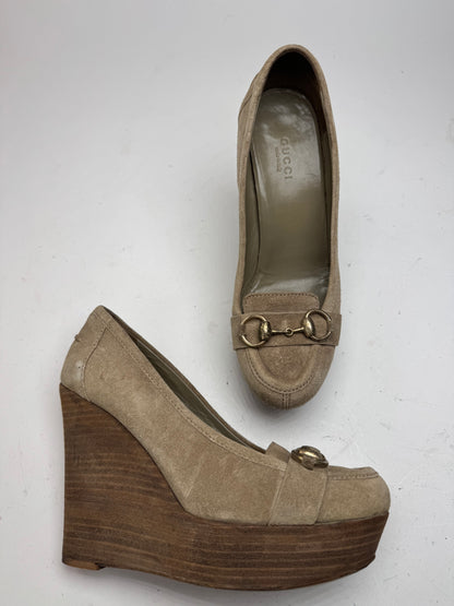 Vintage Gucci Suede Horsebit pumps EU37,5 grey