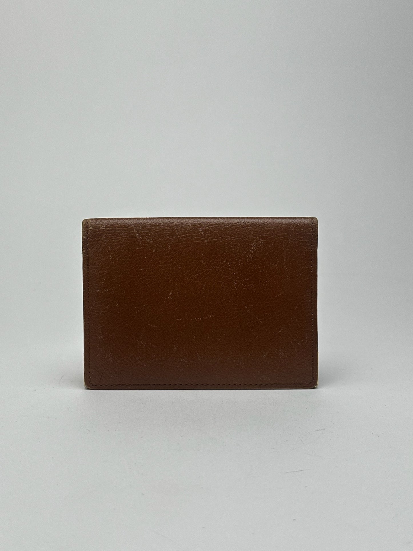 Vintage Yves Saint Laurent leather card holder brown