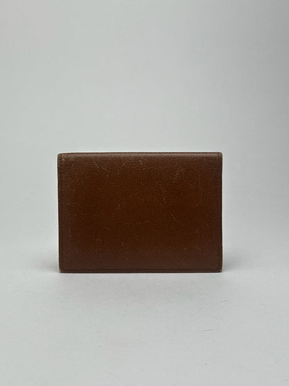 Vintage Yves Saint Laurent leather card holder brown