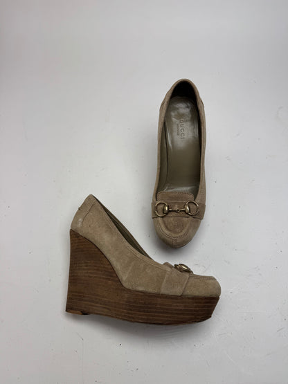 Vintage Gucci Suede Horsebit pumps EU37,5 grey