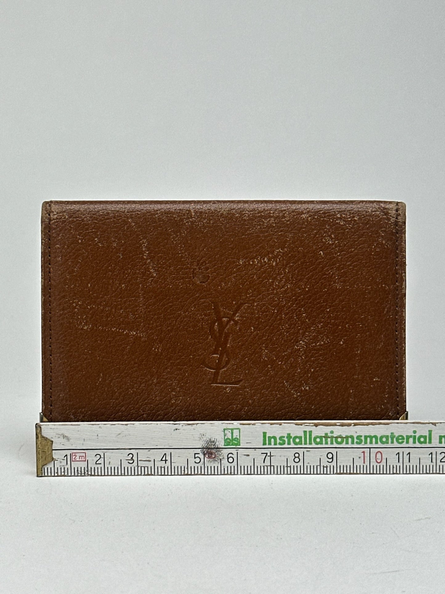 Vintage Yves Saint Laurent leather card holder brown