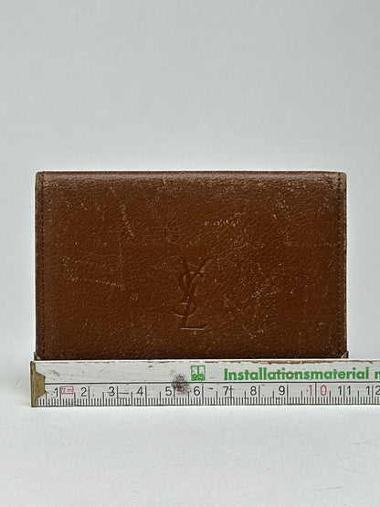 Vintage Yves Saint Laurent leather card holder brown