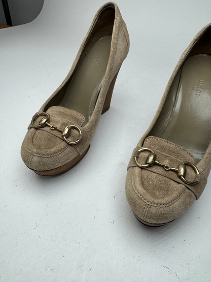 Vintage Gucci Suede Horsebit pumps EU37,5 grey