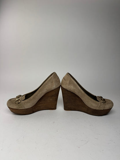 Vintage Gucci Suede Horsebit pumps EU37,5 grey