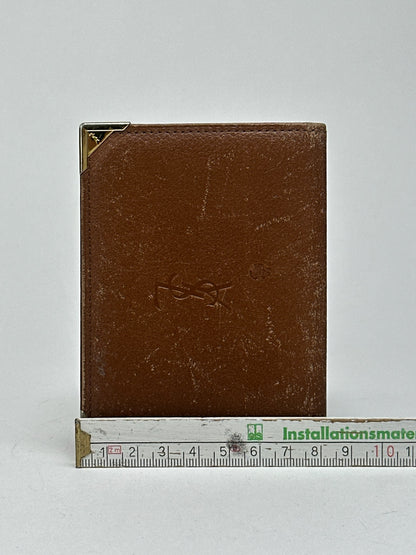 Vintage Yves Saint Laurent leather card holder brown
