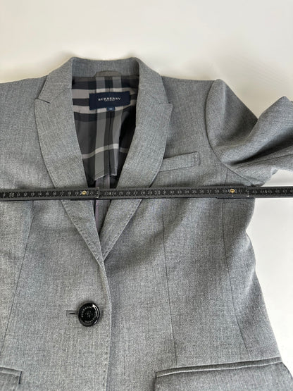 Vintage Burberry Wool Blend Blazer Grey M