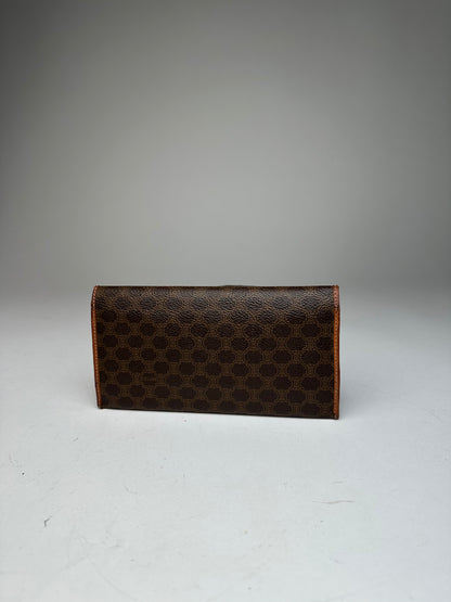 Vintage Celine Paris Triomphe Monogram Leather ID Holder Vrown