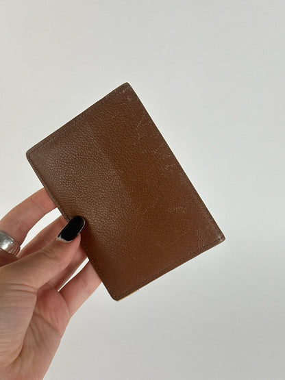 Vintage Yves Saint Laurent leather card holder brown
