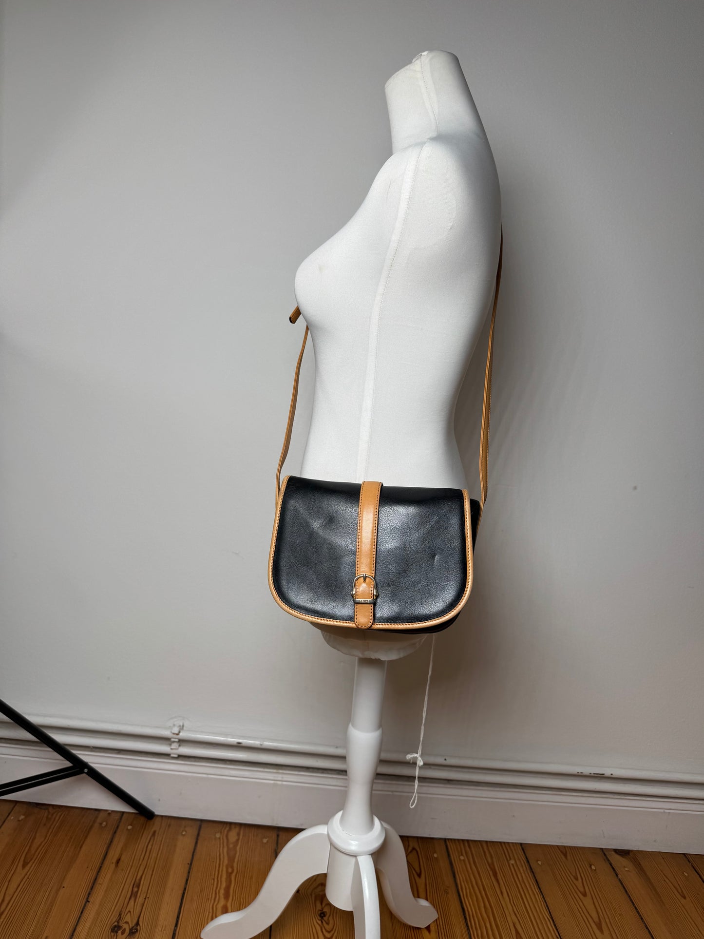 Vintage Celine Paris Crossbody / Shoulder Bag Brown Black