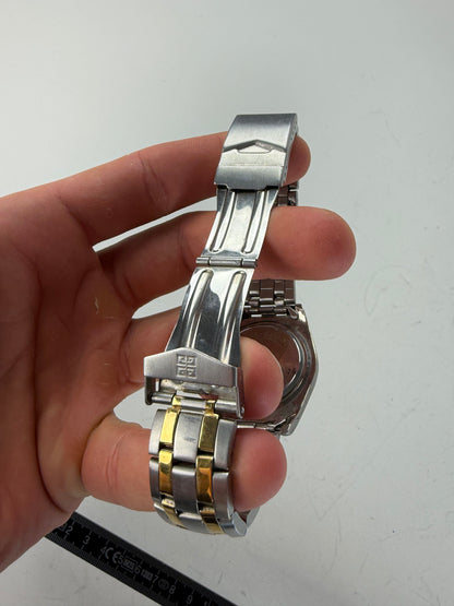 Vintage Givenchy Stainless Steel Bracelet Watch Silver Gold