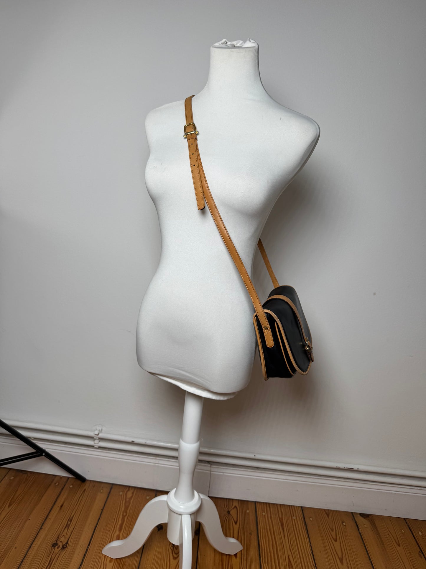 Vintage Celine Paris Crossbody / Shoulder Bag Brown Black
