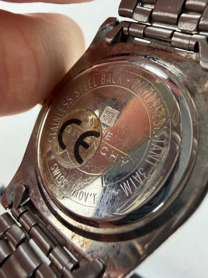 Vintage Givenchy Stainless Steel Bracelet Watch Silver Gold