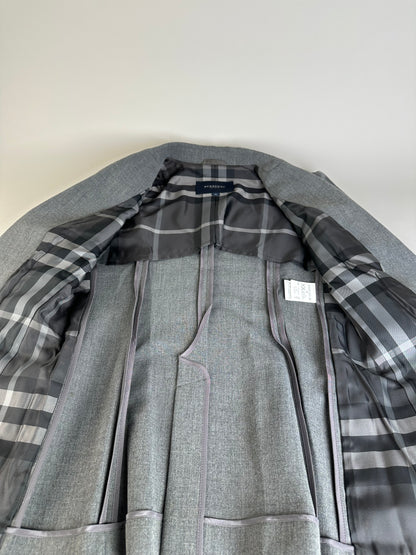 Vintage Burberry Wool Blend Blazer Grey M