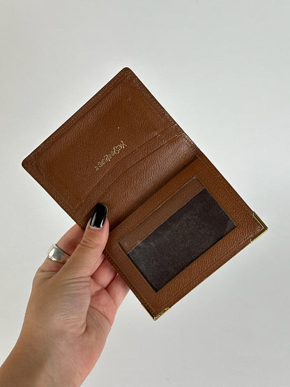 Vintage Yves Saint Laurent leather card holder brown