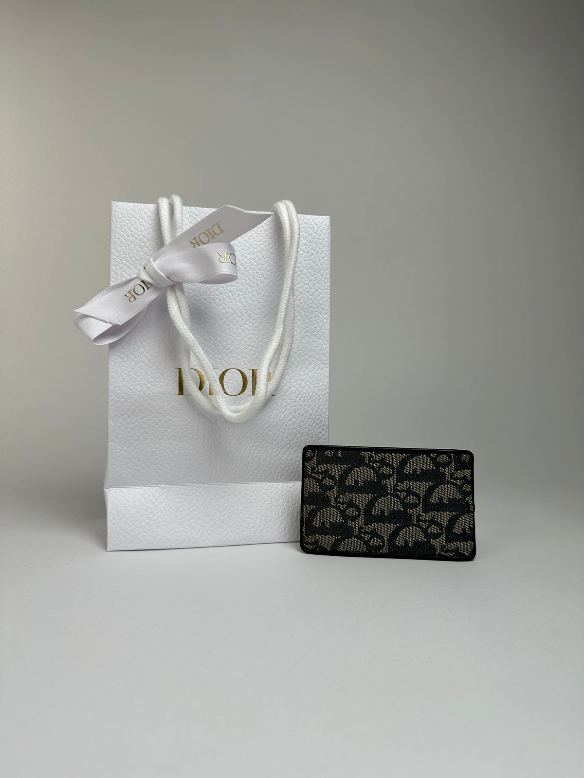 Vintage Dior Oblique Canvas Card Holder Late 1990s Black Beige