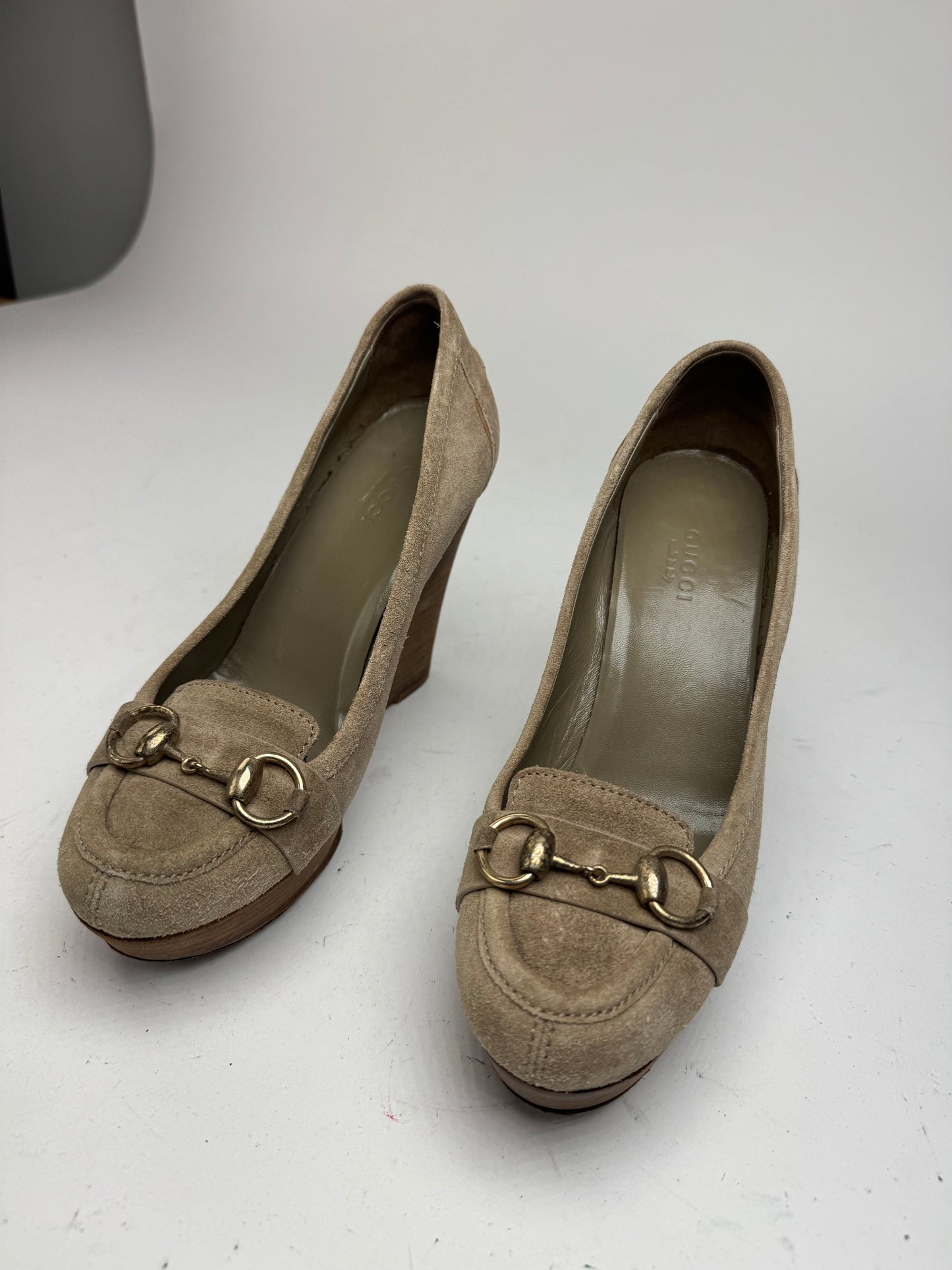 Vintage Gucci Suede Horsebit pumps EU37,5 grey
