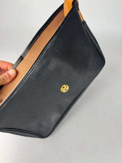 Vintage Courreges 2Way Leather handbag black brown