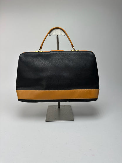 Sac en cuir Courreges vintage marron noir