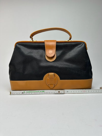 Sac en cuir Courreges vintage marron noir