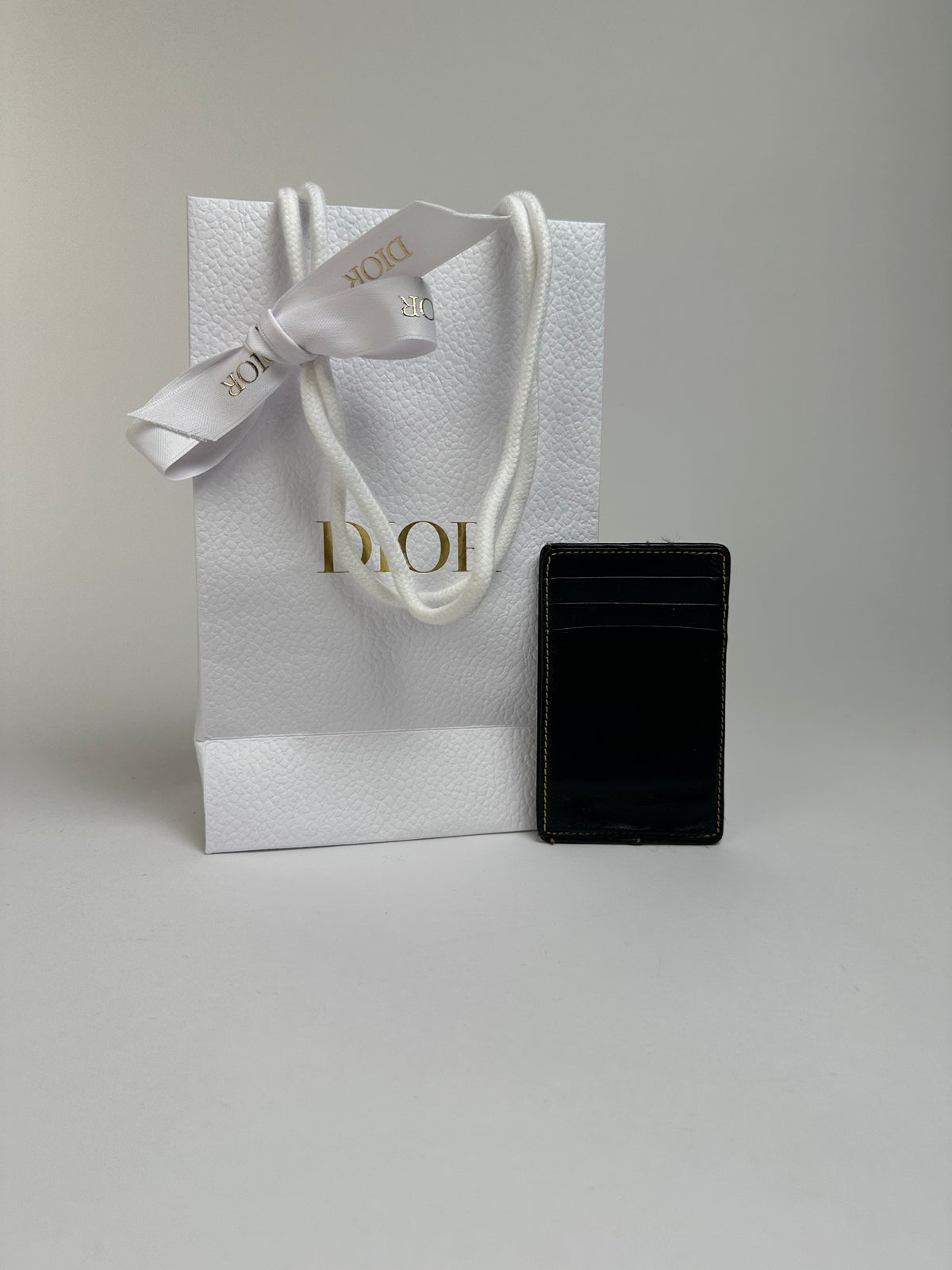 Vintage Dior Oblique Canvas Card Holder Late 1990s Black Beige