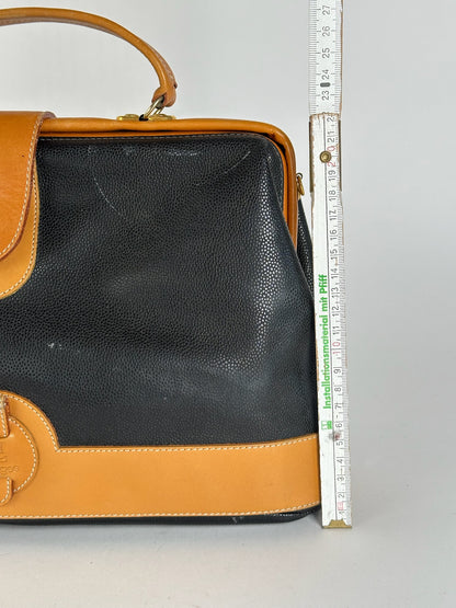 Sac en cuir Courreges vintage marron noir