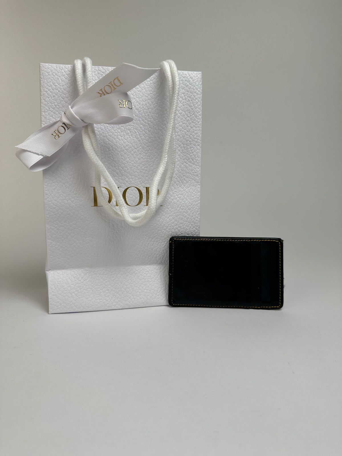 Vintage Dior Oblique Canvas Card Holder Late 1990s Black Beige