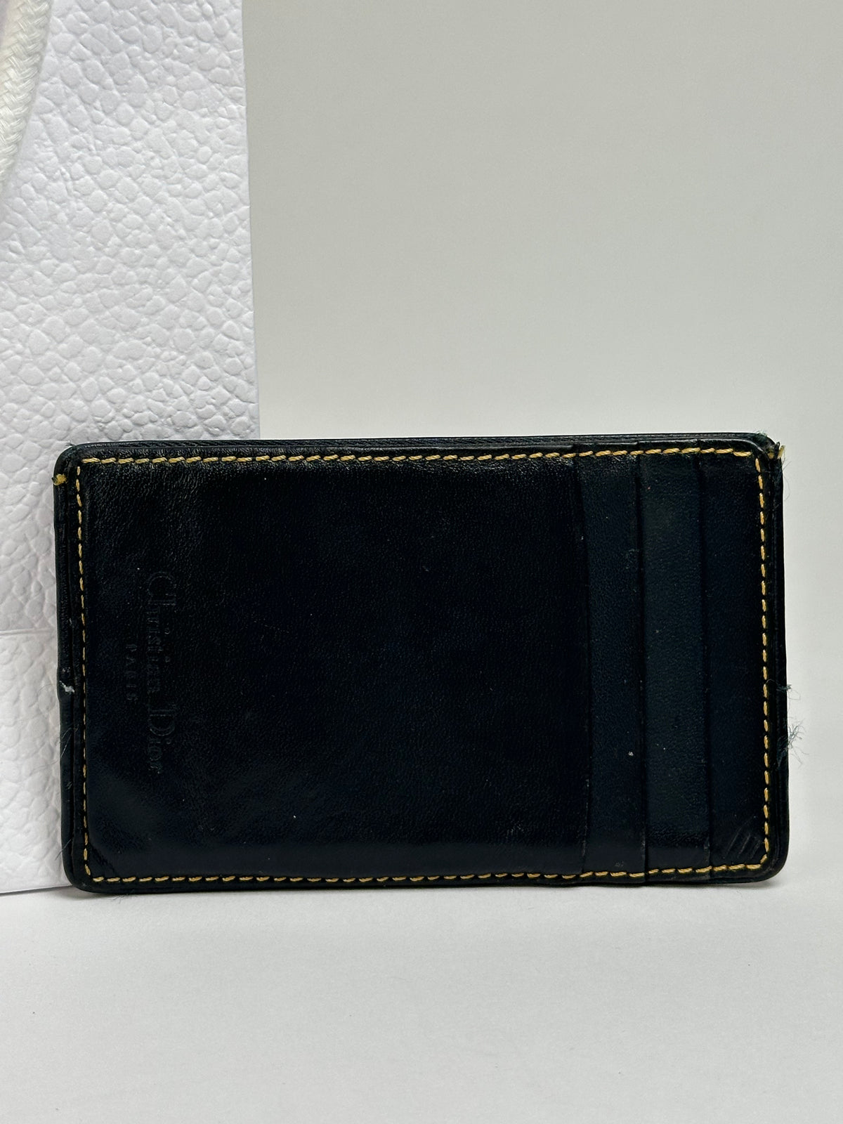 Vintage Dior Oblique Canvas Card Holder Late 1990s Black Beige