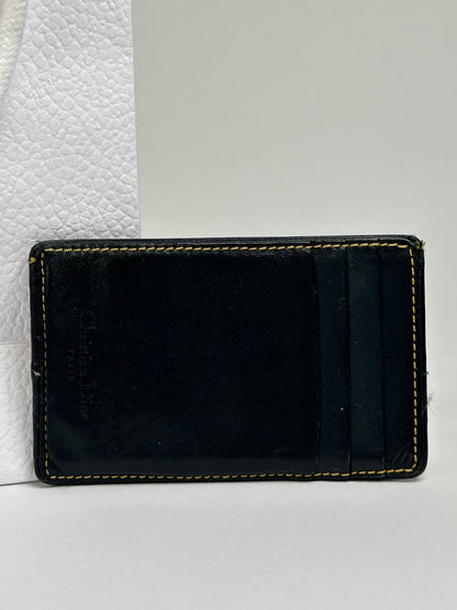 Vintage Dior Oblique Canvas Card Holder Late 1990s Black Beige