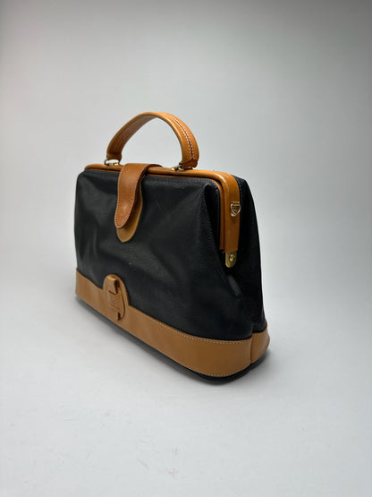 Sac en cuir Courreges vintage marron noir