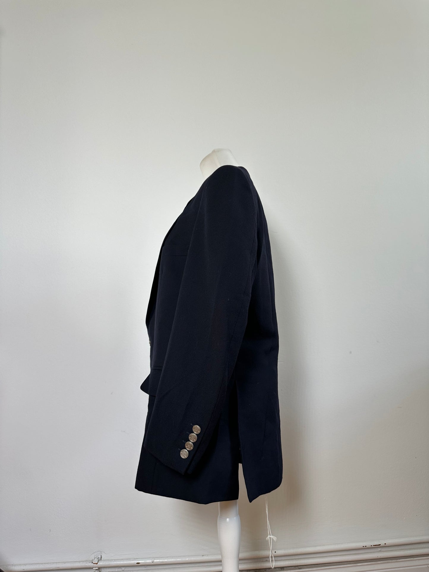 Vintage Dior Men's Cotton Blazer Navy Gold M