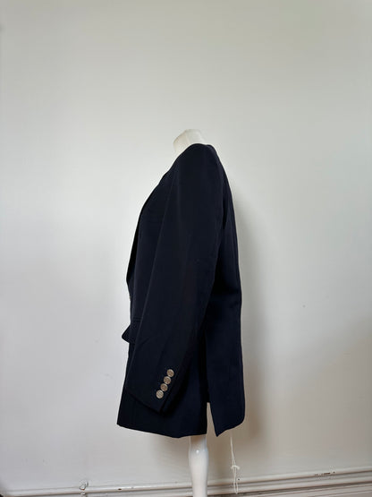 Vintage Dior Men's Cotton Blazer Navy Gold M