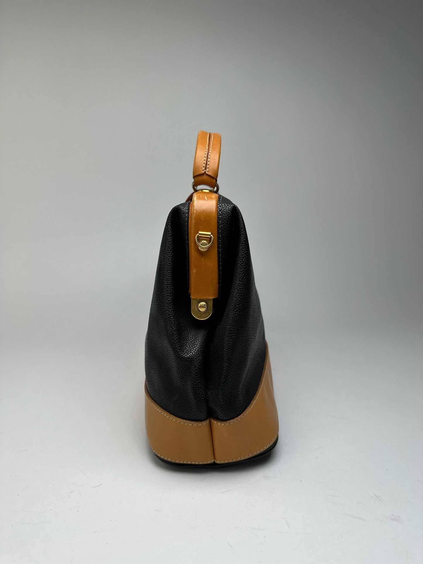 Sac en cuir Courreges vintage marron noir