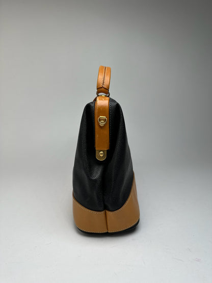 Sac en cuir Courreges vintage marron noir