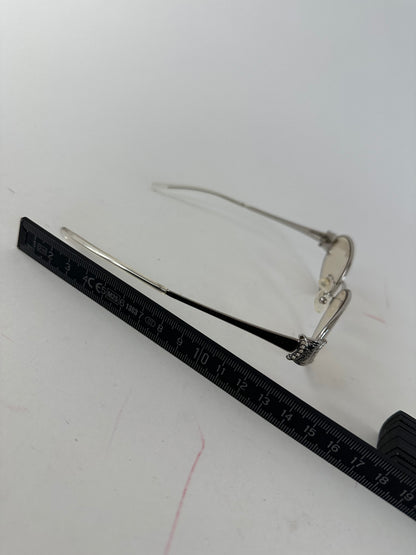 Vintage Celine Triomphe Oval Metal Sunglasses Silver