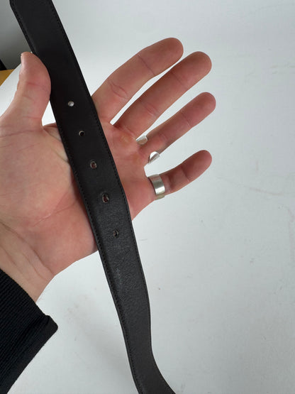 Vintage Fendi FF Leather Belt Black