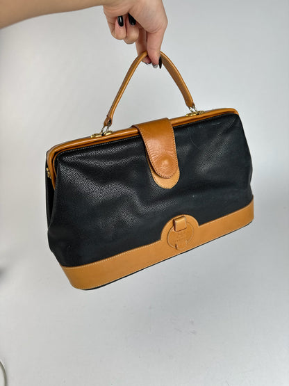 Sac en cuir Courreges vintage marron noir