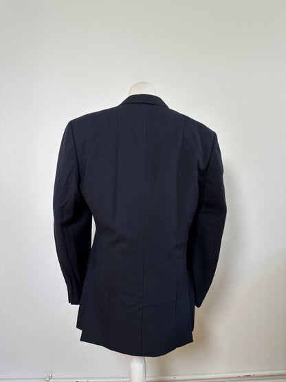 Vintage Dior Men's Cotton Blazer Navy Gold M