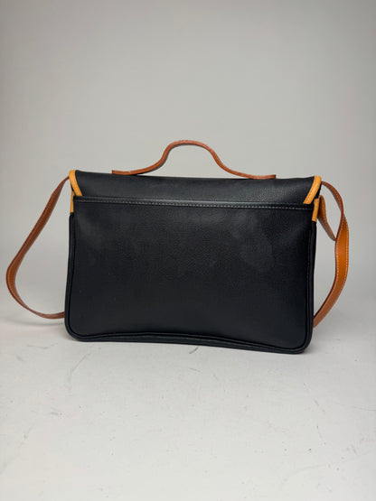Vintage Courreges 2Way Leather handbag black brown