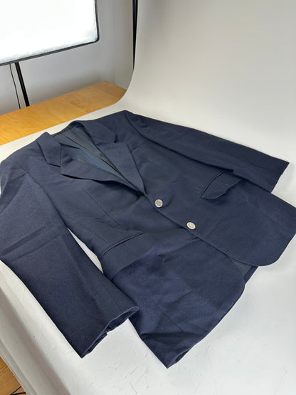 Vintage Dior Men's Cotton Blazer Navy Gold M