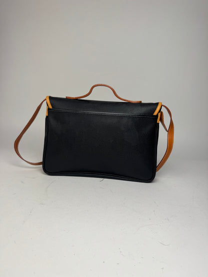 Vintage Courreges 2Way Leather handbag black brown