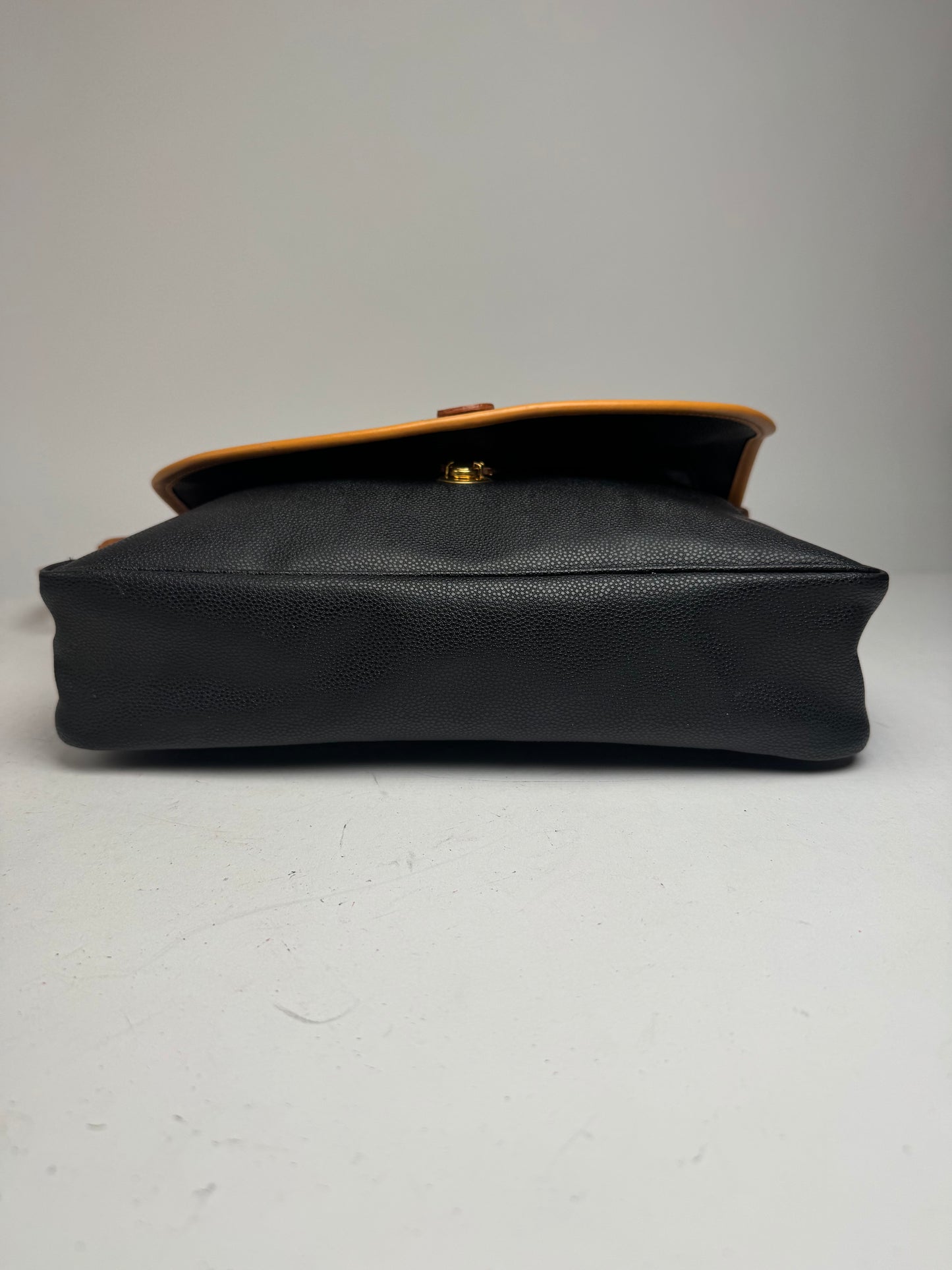 Vintage Courreges 2Way Leather handbag black brown