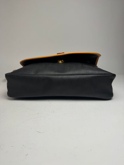 Vintage Courreges 2Way Leather handbag black brown