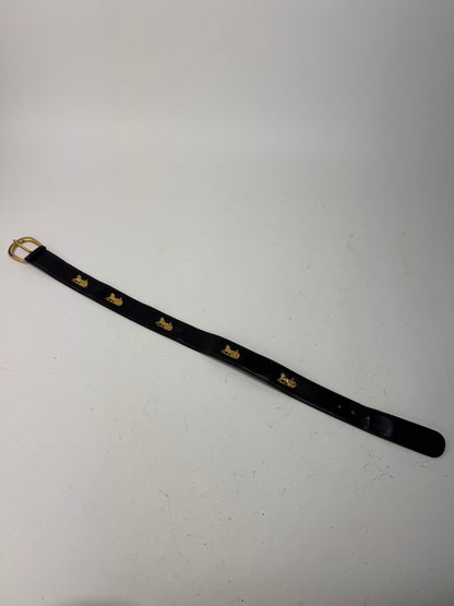 Vintage Celine Leather Carriage Leather Belt black