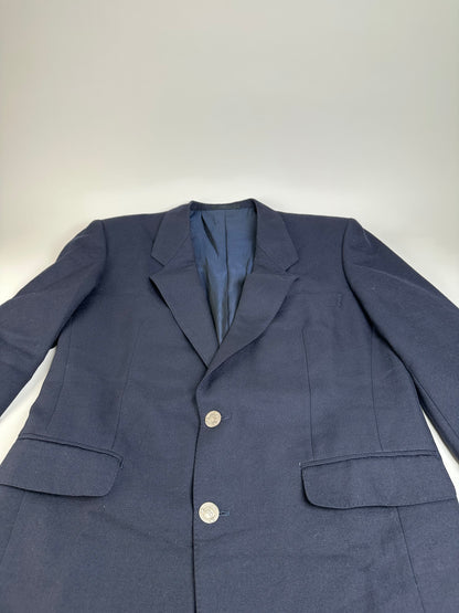 Vintage Dior Men's Cotton Blazer Navy Gold M
