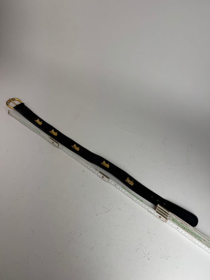 Vintage Celine Leather Carriage Leather Belt black