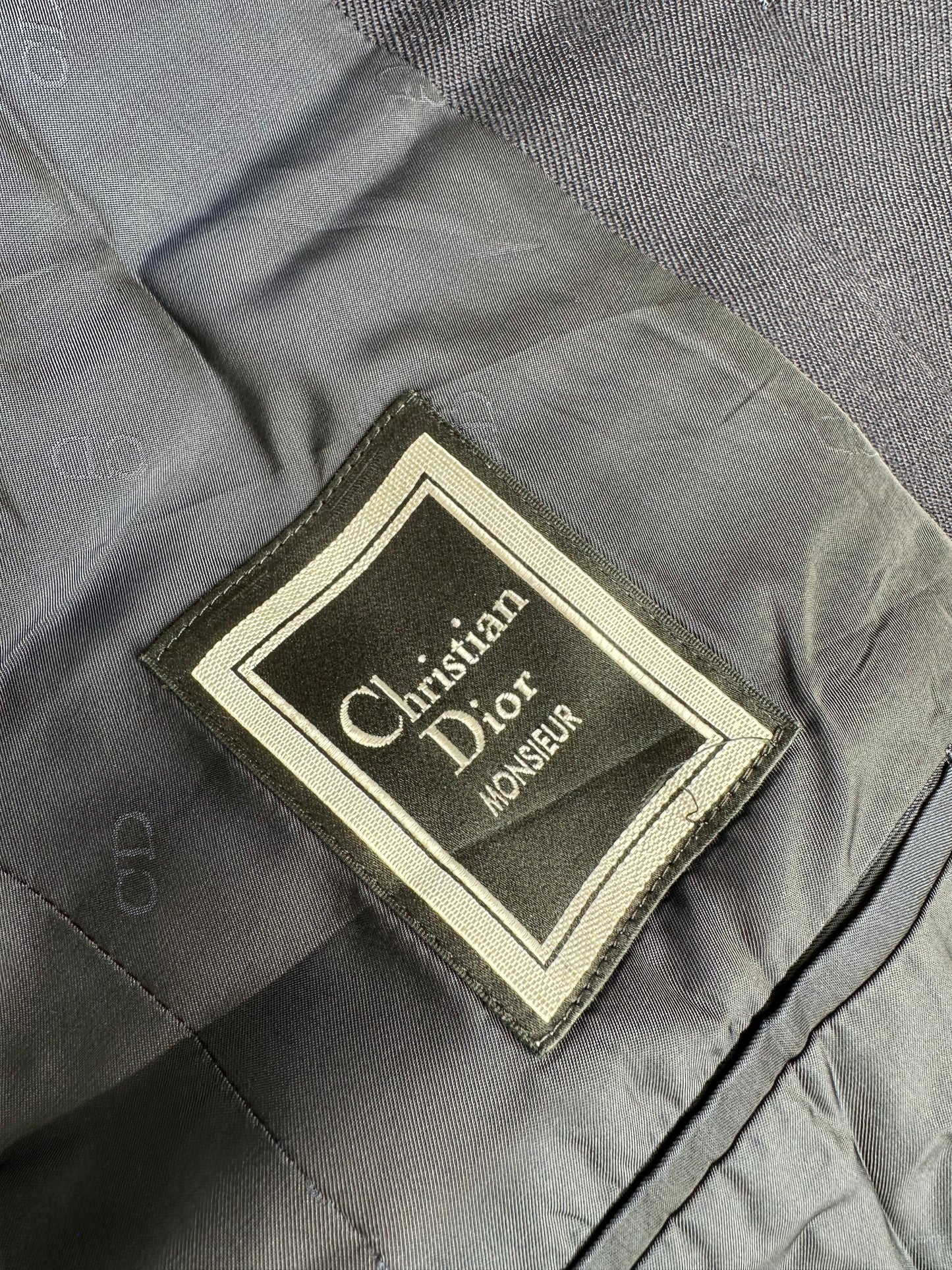 Vintage Dior Men's Cotton Blazer Navy Gold M