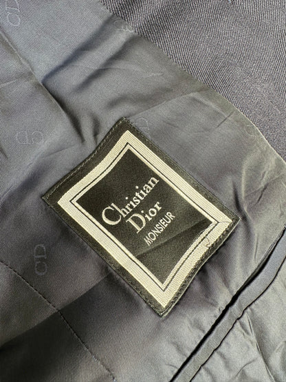 Vintage Dior Men's Cotton Blazer Navy Gold M