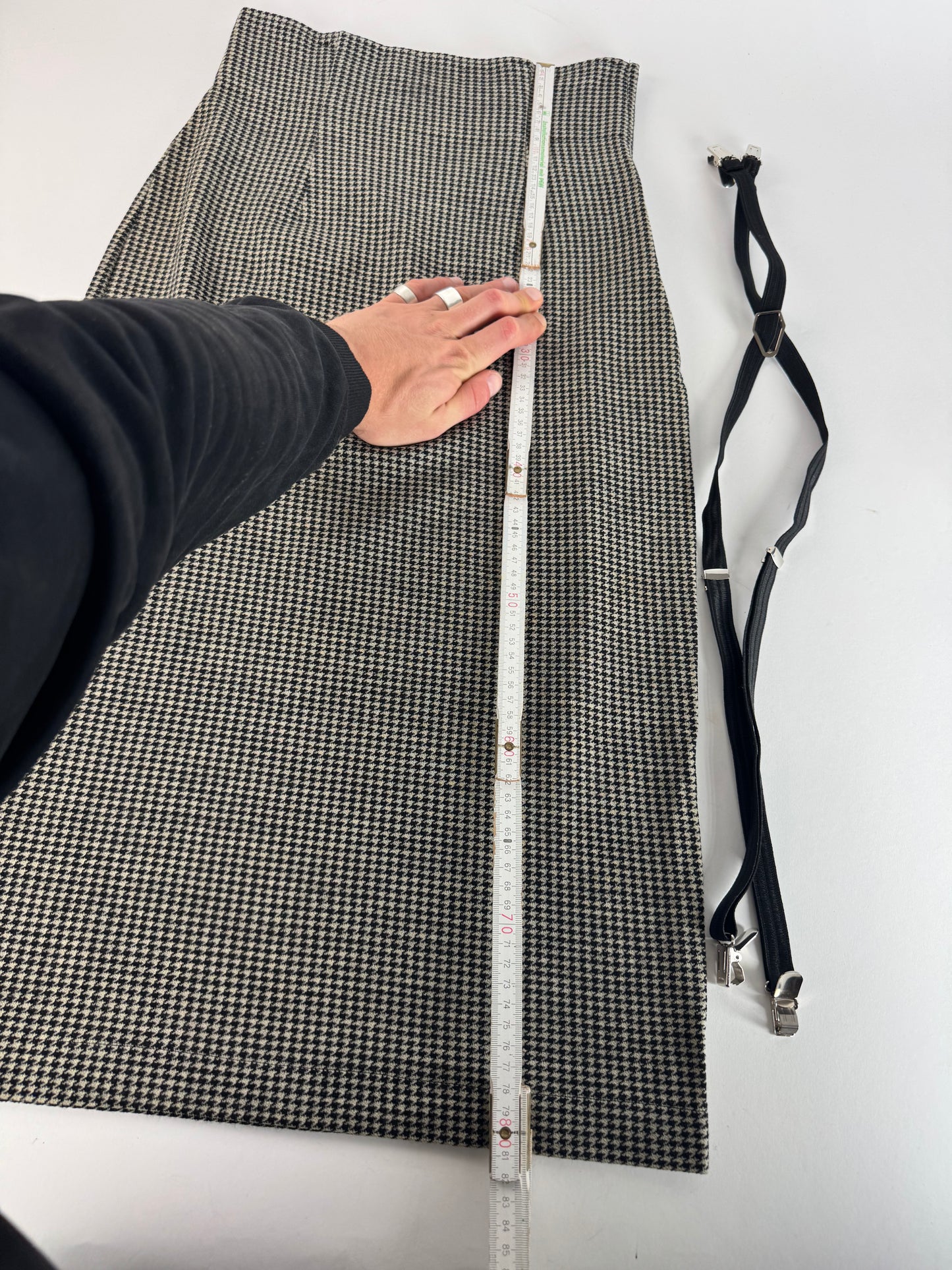 Vintage Comme Des Garçons Wool Skirt Black White