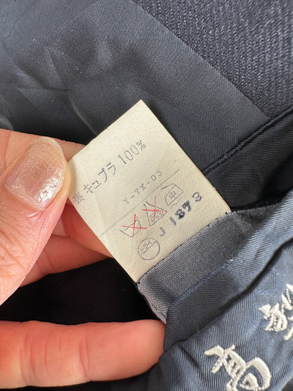 Vintage Dior Men's Cotton Blazer Navy Gold M
